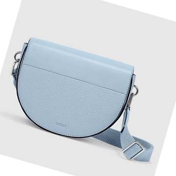 Men's Ecco Textureblock Saddle Handbag Blue | SG 745CTV